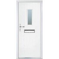 Crystal Cottage 1-Light Left or Right-Handed White Composite Front Door 2055mm x 920mm (913JM)