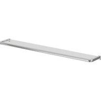 Elland Brushed Chrome Steel & Glass Bathroom Shelf 600mm x 120mm x 20mm (913PE)