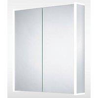 Sensio Ainsley 2-Door Mirrored Bathroom Cabinet & Bluetooth Speaker With 4680lm LED Light Grey Matt 664mm x 130mm x 700mm (914PE)