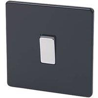 Varilight 10AX 1-Gang 2-Way Light Switch Jet Black (91507)