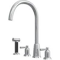 ETAL Cuthbert Dual Lever 4-Hole Kitchen Tap with Rinse Chrome (916JL)