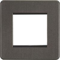 Knightsbridge Screwless 2-Module Modular Faceplate Smoked Bronze (916YA)