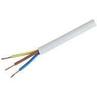 Time 3183Y White 3-Core 1mm Flexible Cable 50m Drum (91734)