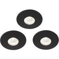Saxby Vega Round LED Micro Downlights Matt Black 12W 240lm 3 Pack (917RE)
