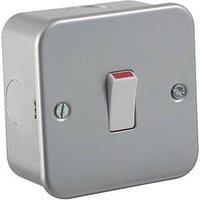 Knightsbridge 20AX 1-Gang DP Metal Clad Control Switch with White Inserts (917VF)