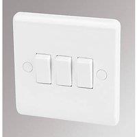 LAP 10AX 3-Gang 2-Way Light Switch White (91873)