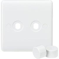 Knightsbridge Curved Edge 2-Gang Modular Dimmer Switch White (919YA)