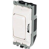 MK Grid Plus 20A Grid Intermediate Switch White with Colour-Matched Inserts (92060)