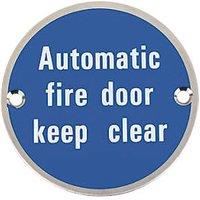 Essentials Automatic Fire Door Keep Clear Sign 76mm (92181)