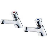Armitage Shanks Sandringham 21 Self-Closing Pillar Taps Chrome (921JY)