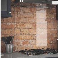 Splashback Clear with Brushed Chrome Caps Splashback 600mm x 750mm x 6mm (922RX)