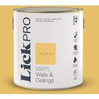 LickPro 2.5Ltr Yellow 03 Vinyl Matt Emulsion Paint (922TM)