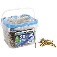 Optimaxx PZ Countersunk Wood Screws 5mm x 80mm 350 Pack (922TY)