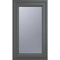 Crystal Right-Hand Opening Obscure Double-Glazed Casement Anthracite on White uPVC Window 610mm x 1040mm (922VH)
