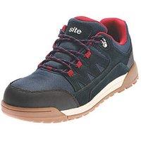 Site Scoria Size 11 Navy Blue/Red Steel Toe Cap Safety Trainers (923PT)