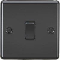 Knightsbridge 10AX 1-Gang 2-Way Light Switch Matt Black with Black Inserts (924PY)