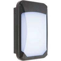 Saxby Lucca Mini Outdoor Round LED Bulkhead With Microwave Sensor Black 15W 1500lm (924VX)