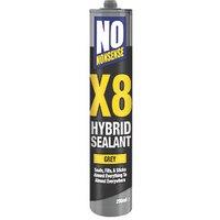 No Nonsense X8 Hybrid Sealant & Adhesive Grey 290ml (925FR)