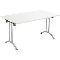 TC Group One Union Rectangular Folding Table White/Silver 1400mm x 800mm (925TT)