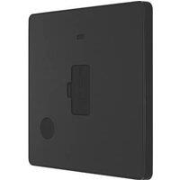 British General Evolve 13A Unswitched Fused Spur with LED Matt Black with Black Inserts (926PX)