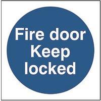 Essentials Non Photoluminescent "Fire Door Keep Locked" Sign 100mm x 100mm (927FG)
