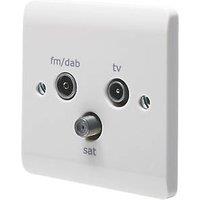 Crabtree Instinct 1-Gang Triplex Multimedia Socket White (927HV)