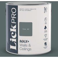 LickPro Max+ 2.5Ltr Teal 03 Matt Emulsion Paint (927TM)