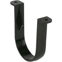 FloPlast Half Round Pipe Clips Black 68mm 10 Pack (92850)