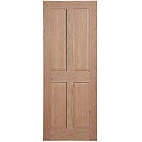 Satin Lacquered Oak Wooden 4-Panel Internal Victorian-Style Door 1981mm x 762mm (928FA)