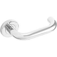 Eclipse Precision Safety Fire Rated Lever on Rose Door Handle Pair Polished Stainless Steel (928KW)