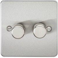 Knightsbridge 2-Gang 2-Way LED Intelligent Dimmer Switch Brushed Chrome (928PX)
