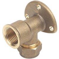 Flomasta Brass Compression Adapting 90 Wall Plate Elbow 15mm x 1/2" (92934)