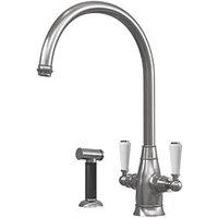 ETAL Oswald Dual Lever Kitchen Mixer with Rinse Pewter (929JL)