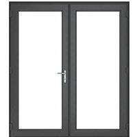 Crystal Anthracite Grey Double-Glazed uPVC French Door Set 2055mm x 1690mm (929JP)