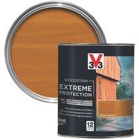 V33 750ml Teak Satin Solvent-Based Exterior Wood Stain (929TL)