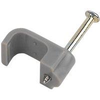 LAP Grey Flat Single Cable Clips 2.5mm 100 Pack (9302F)