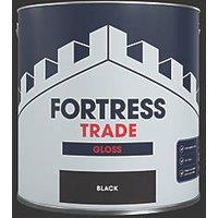 Fortress Trade 2.5Ltr Black Gloss Water-Based Trim Paint (930JM)