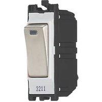 Contactum 20AX Grid DP Control Switch Brushed Steel with White Inserts (931RV)