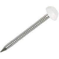 uPVC Nails White Head A4 Stainless Steel Shank 2mm x 30mm 250 Pack (93206)