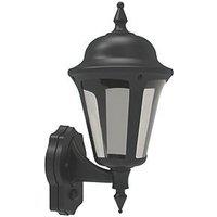 4lite Outdoor LED IP65 Wall Lantern With PIR Sensor Black 8W 550lm (933RR)