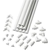 D-Line Plastic White Micro Decorative Trunking 34 Pcs (93462)