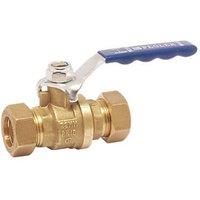 Pegler PB350 Compression Full Bore 22mm Lever Ball Valve with Blue Handle (9353V)