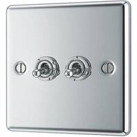 LAP 20A 16AX 2-Gang 2-Way Toggle Switch Polished Chrome (936PN)