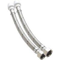 Hep2O Push-Fit Keyless Flexi Tap Connector 15mm x 3/4" x 300mm 2 Pack (937RE)