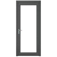 Crystal Fully Glazed 1-Clear Light Right-Handed Anthracite Grey uPVC Back Door 2090mm x 840mm (938JP)