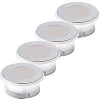 Sensio Halo TrioTone Recessed Round LED Kitchen Plinth Lights Chrome 0.5W 32 - 35lm 4 Pack (938PE)