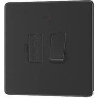 LAP 13A Switched Fused Spur with LED Matt Black with Colour-Matched Inserts (938PN)