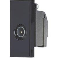Contactum Media Modular Male Coaxial TV Socket Black (938RR)
