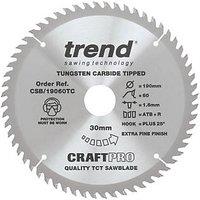 Trend CraftPro Wood/Chipboard/MDF Circular Saw Blade 190mm x 30mm 60T (939PX)