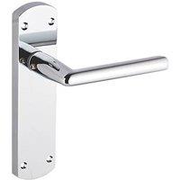 Smith & Locke Crane Fire Rated Latch Long Lever Door Handles Pair Polished Chrome (940HY)